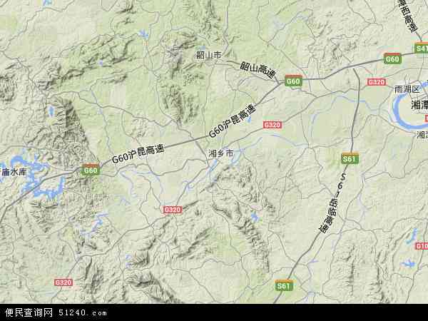 湘乡市地形图 - 湘乡市地形图高清版 - 2024年湘乡市地形图
