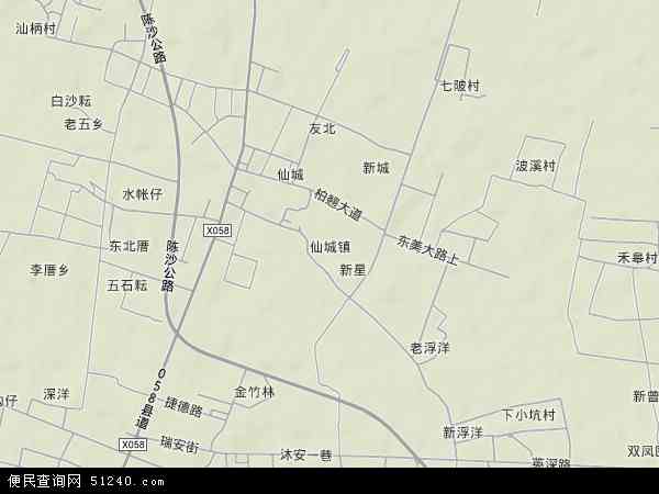 仙城镇地形图 - 仙城镇地形图高清版 - 2024年仙城镇地形图