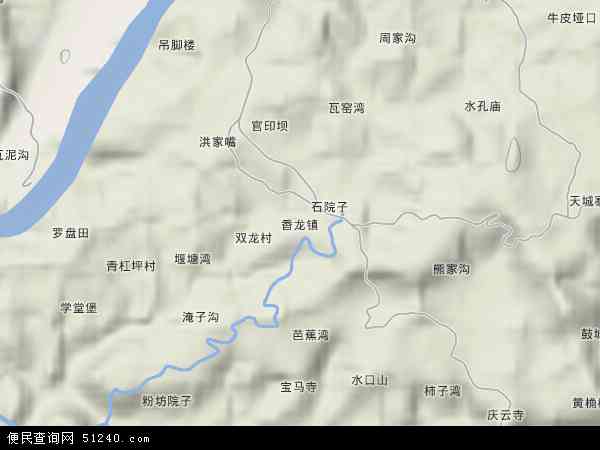 香龙镇地形图 - 香龙镇地形图高清版 - 2024年香龙镇地形图
