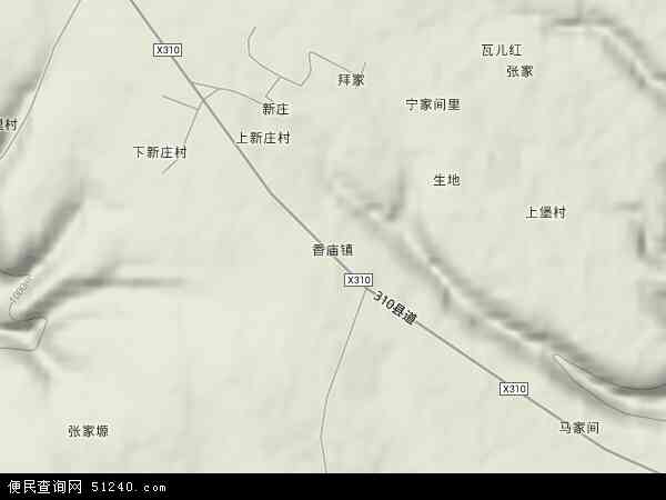 香庙镇地形图 - 香庙镇地形图高清版 - 2024年香庙镇地形图