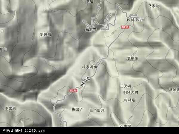 杨家河镇地形图 - 杨家河镇地形图高清版 - 2024年杨家河镇地形图