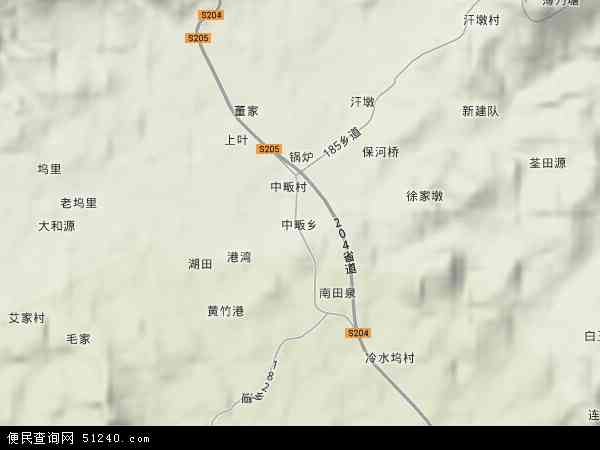 中畈乡地形图 - 中畈乡地形图高清版 - 2024年中畈乡地形图