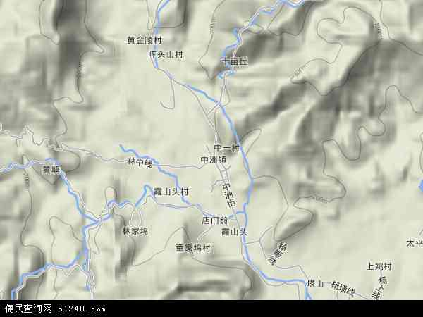 中洲镇地形图 - 中洲镇地形图高清版 - 2024年中洲镇地形图