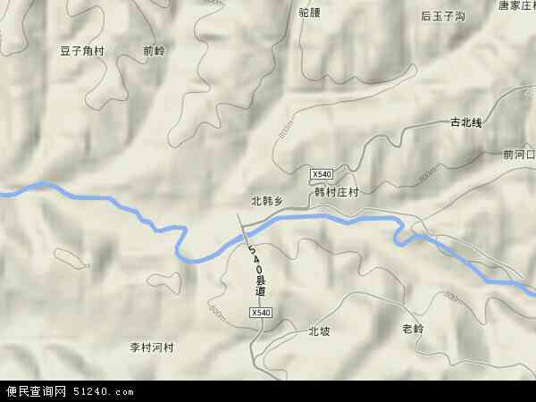 北韩乡地形图 - 北韩乡地形图高清版 - 2024年北韩乡地形图