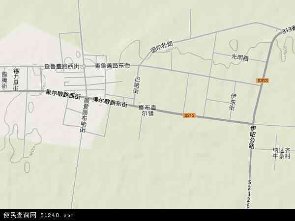 察布查尔镇地形图 - 察布查尔镇地形图高清版 - 2024年察布查尔镇地形图