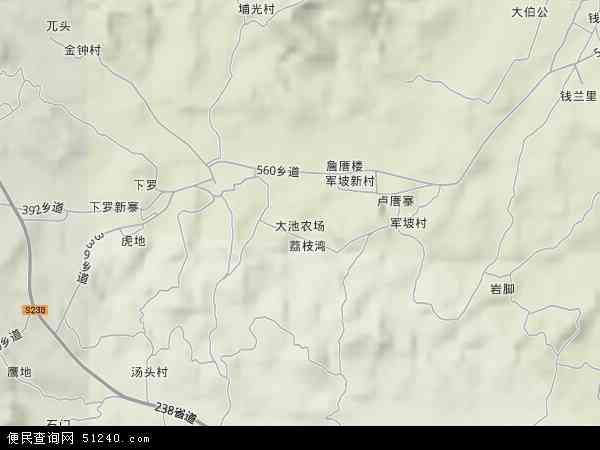 大池农场地形图 - 大池农场地形图高清版 - 2024年大池农场地形图