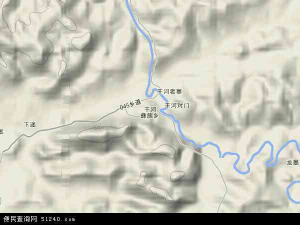 干河彝族乡地形图 - 干河彝族乡地形图高清版 - 2024年干河彝族乡地形图