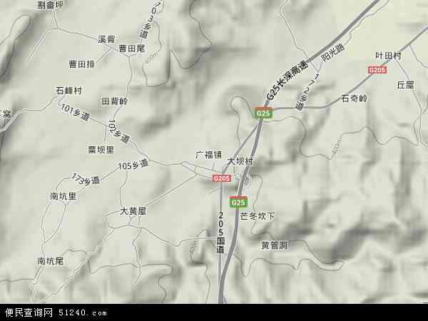 广福镇地形图 - 广福镇地形图高清版 - 2024年广福镇地形图