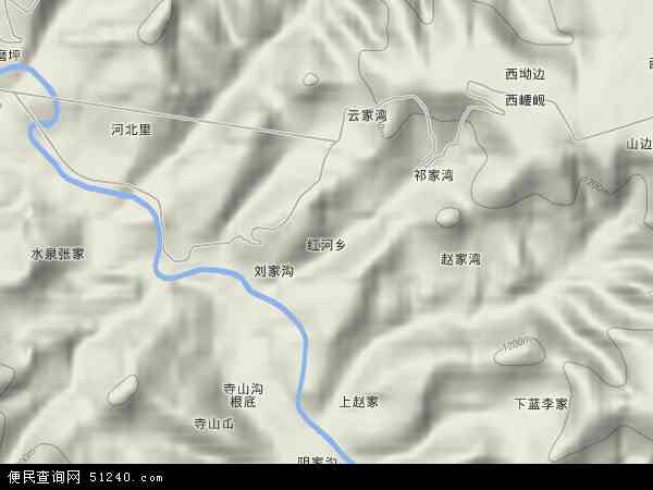 红河乡地形图 - 红河乡地形图高清版 - 2024年红河乡地形图