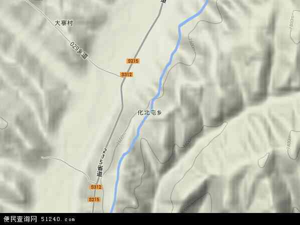 化北屯乡地形图 - 化北屯乡地形图高清版 - 2024年化北屯乡地形图