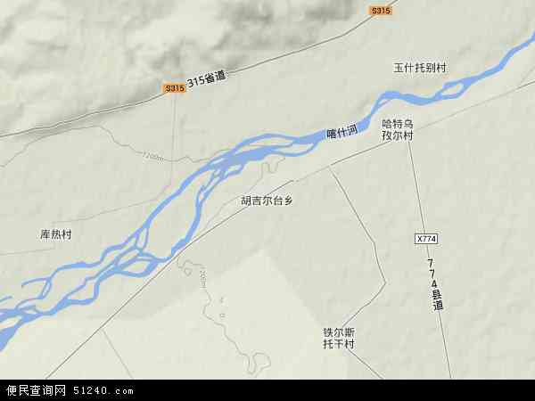 胡吉尔台乡地形图 - 胡吉尔台乡地形图高清版 - 2024年胡吉尔台乡地形图