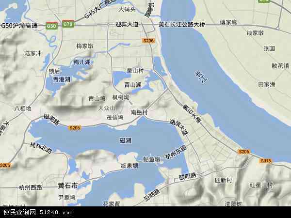 黄石港区地形图 - 黄石港区地形图高清版 - 2024年黄石港区地形图