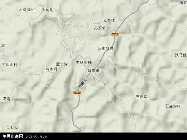 会龙镇地形图 - 会龙镇地形图高清版 - 2026年会龙镇地形图