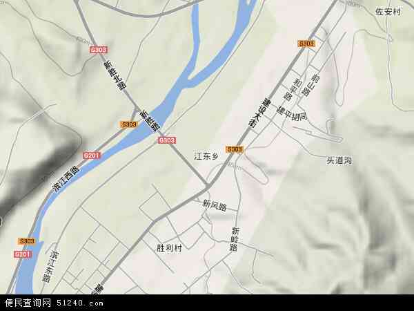 江东乡地形图 - 江东乡地形图高清版 - 2024年江东乡地形图
