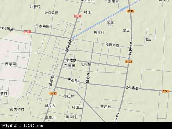 昆阳镇地形图 - 昆阳镇地形图高清版 - 2024年昆阳镇地形图