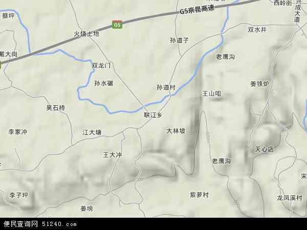 联江乡地形图 - 联江乡地形图高清版 - 2024年联江乡地形图