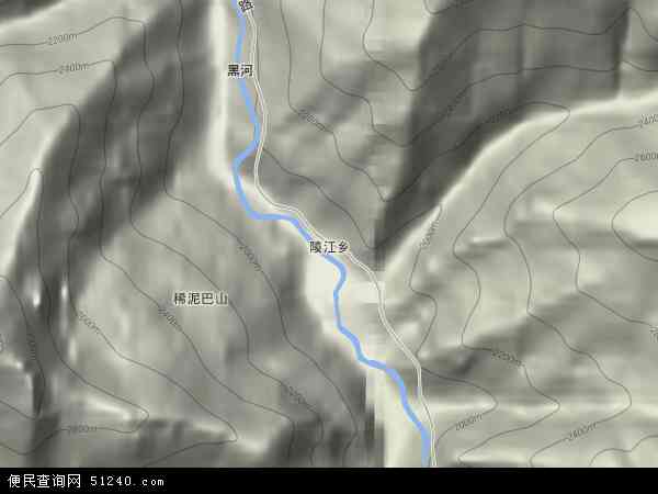 陵江乡地形图 - 陵江乡地形图高清版 - 2024年陵江乡地形图