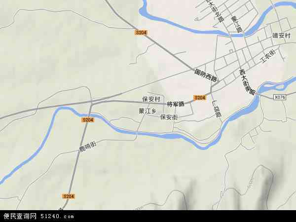 蒙江乡地形图 - 蒙江乡地形图高清版 - 2024年蒙江乡地形图