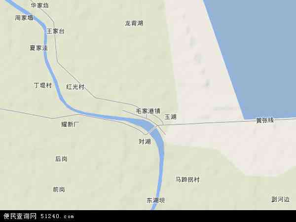 毛家港镇地形图 - 毛家港镇地形图高清版 - 2024年毛家港镇地形图