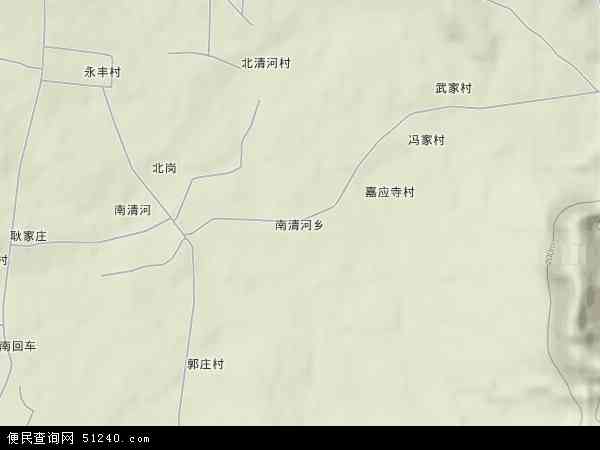 南清河乡地形图 - 南清河乡地形图高清版 - 2024年南清河乡地形图
