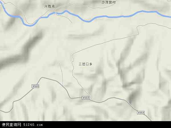 三岔口乡地形图 - 三岔口乡地形图高清版 - 2024年三岔口乡地形图