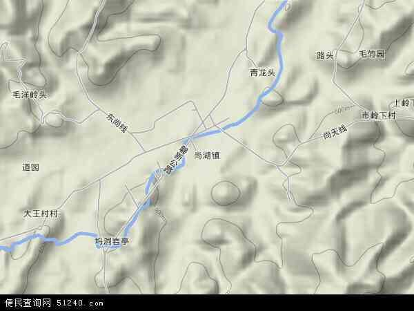 尚湖镇地形图 - 尚湖镇地形图高清版 - 2024年尚湖镇地形图
