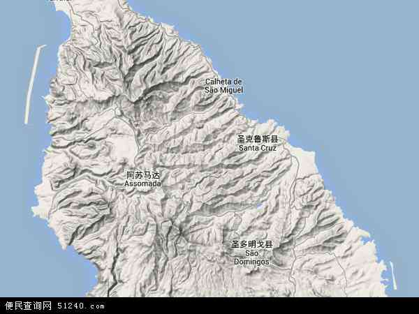 圣地亚哥岛地形图 - 圣地亚哥岛地形图高清版 - 2024年圣地亚哥岛地形图