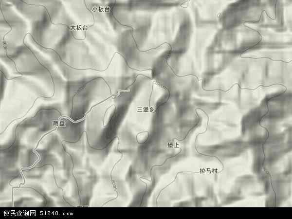 三堡乡地形图 - 三堡乡地形图高清版 - 2024年三堡乡地形图