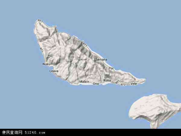 瓦利斯和富图纳群岛地形图 - 瓦利斯和富图纳群岛地形图高清版 - 2022年瓦利斯和富图纳群岛地形图