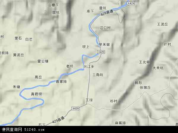 兴江乡地形图 - 兴江乡地形图高清版 - 2024年兴江乡地形图