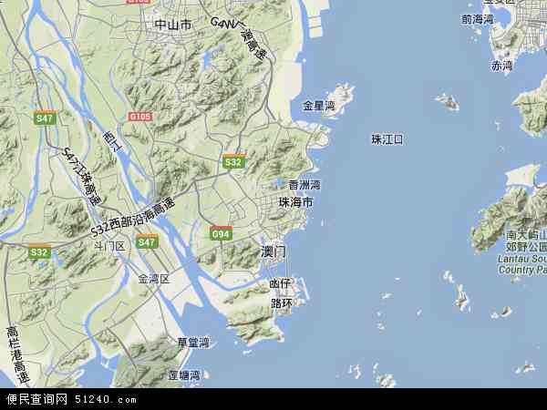 香洲区地形图 - 香洲区地形图高清版 - 2024年香洲区地形图