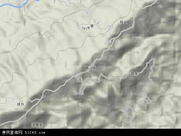 西山乡地形图 - 西山乡地形图高清版 - 2024年西山乡地形图