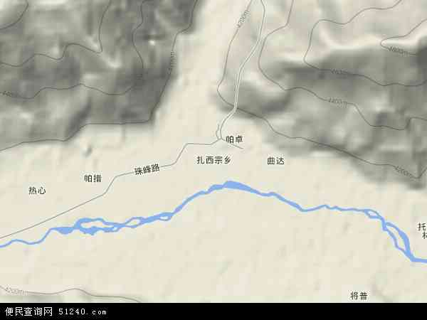 定日县地形图图片
