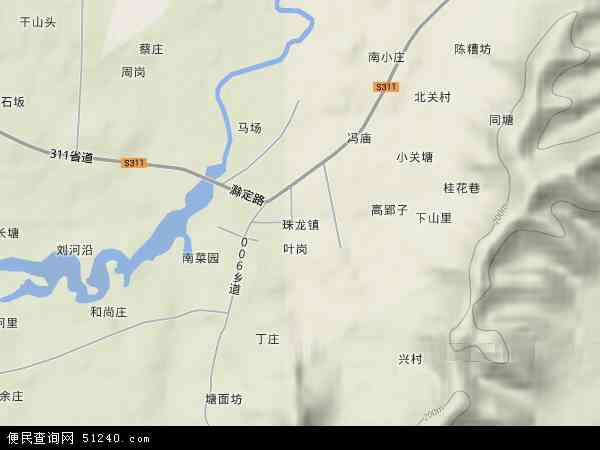 珠龙镇地形图 - 珠龙镇地形图高清版 - 2024年珠龙镇地形图