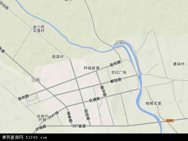 拜城县城区地图图片