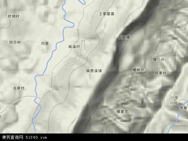 枫香溪镇地形图 - 枫香溪镇地形图高清版 - 2024年枫香溪镇地形图
