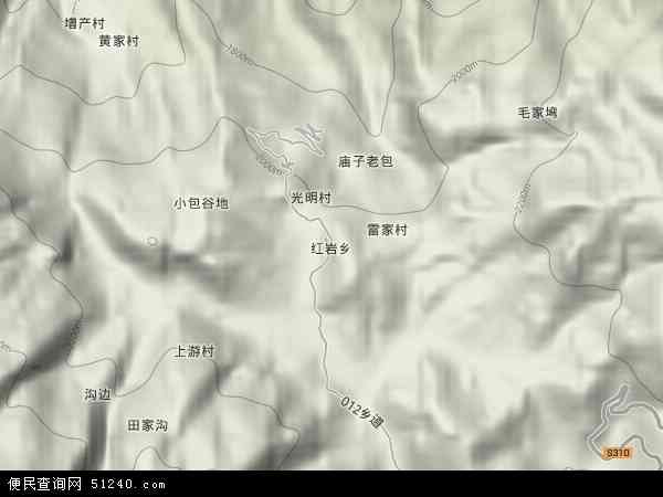 红岩乡地形图 - 红岩乡地形图高清版 - 2024年红岩乡地形图