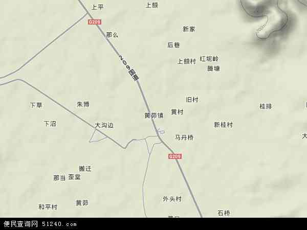 黄茆镇地形图 - 黄茆镇地形图高清版 - 2024年黄茆镇地形图