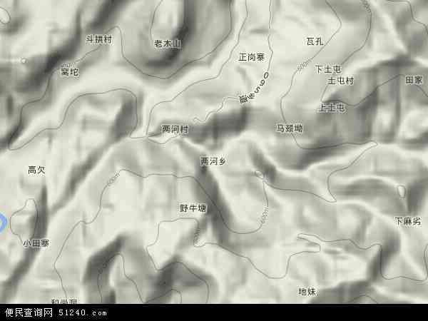 两河乡地形图 - 两河乡地形图高清版 - 2024年两河乡地形图