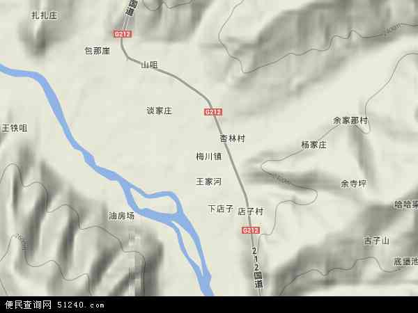 梅川镇地形图 - 梅川镇地形图高清版 - 2024年梅川镇地形图