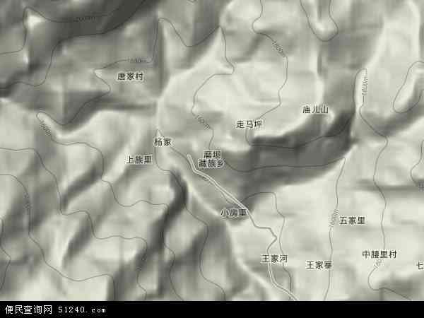 磨坝藏族乡地形图 - 磨坝藏族乡地形图高清版 - 2024年磨坝藏族乡地形图