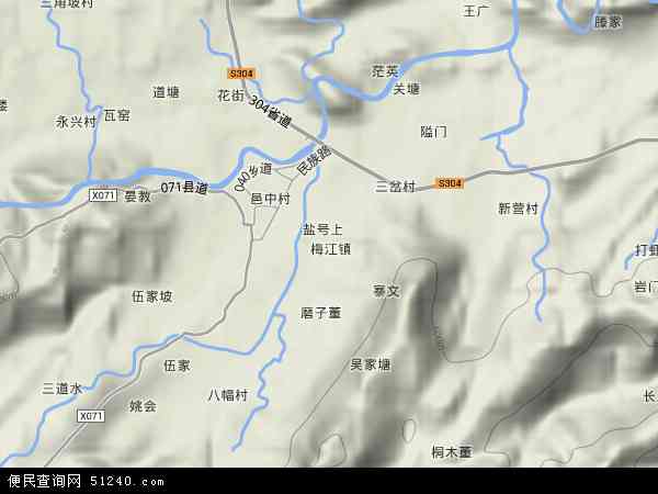 梅江镇地形图 - 梅江镇地形图高清版 - 2024年梅江镇地形图
