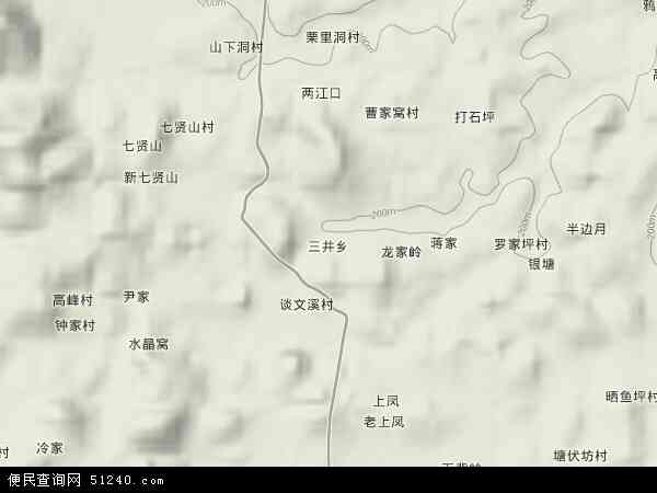 三井乡地形图 - 三井乡地形图高清版 - 2024年三井乡地形图