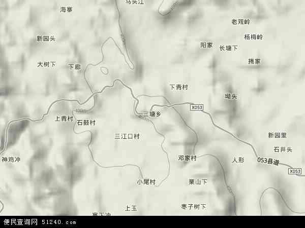 三塘乡地形图 - 三塘乡地形图高清版 - 2026年三塘乡地形图