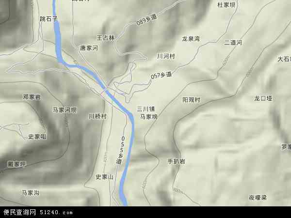 三川镇地形图 - 三川镇地形图高清版 - 2024年三川镇地形图