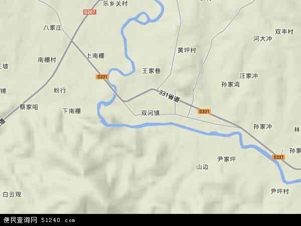 双河镇地形图 - 双河镇地形图高清版 - 2024年双河镇地形图