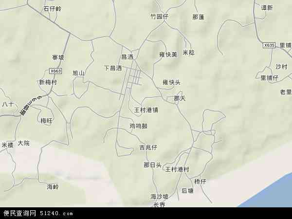 王村港镇地形图 - 王村港镇地形图高清版 - 2024年王村港镇地形图