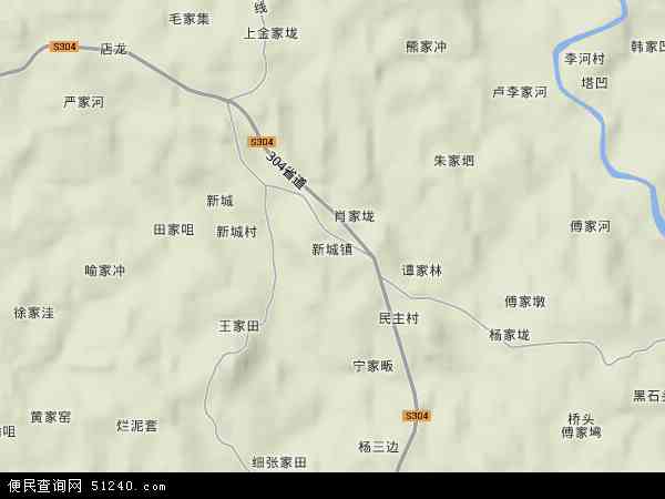 中国 湖北省 孝感市 大悟县 新城镇本站收录有:2021新城镇卫星地图