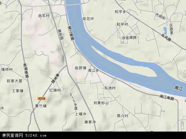 湘江乡地形图 - 湘江乡地形图高清版 - 2024年湘江乡地形图