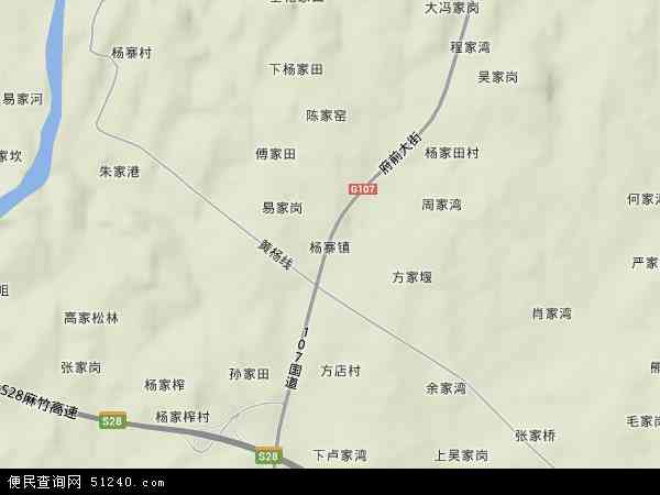 杨寨镇地形图 - 杨寨镇地形图高清版 - 2024年杨寨镇地形图